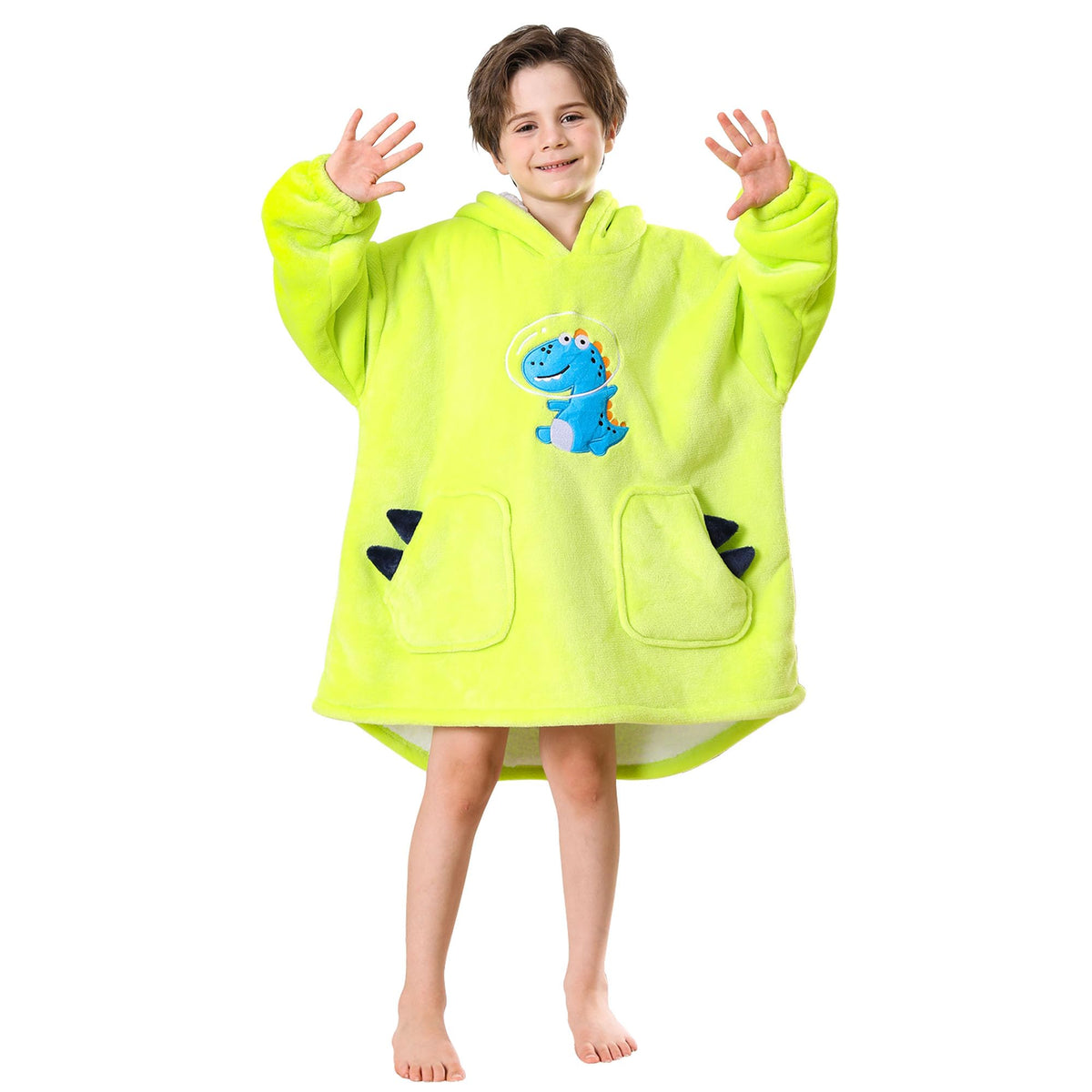 Softan Wearable Blanket Hoodie For Kids, Super Warm And Cozy Plush Sherpa Flannel Hooded Blanket With Giant Pocket, Perfect Gift