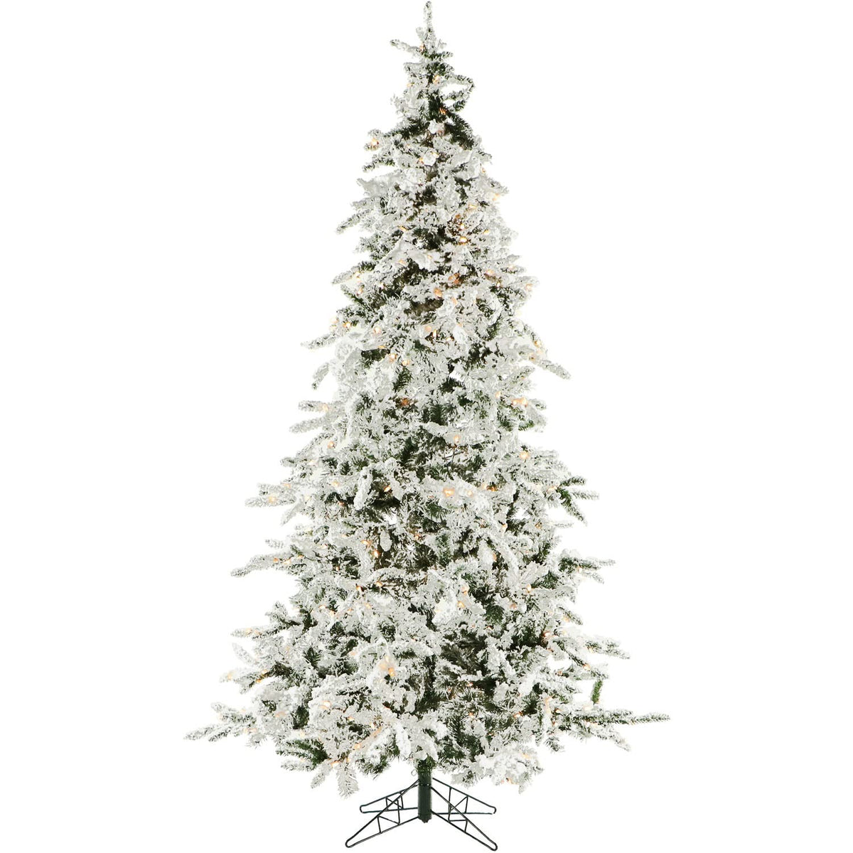 Christmas Time 7.5-Ft. White Pine Snowy Artificial Christmas Tree With White Incandescent Smart Lights, Realistic Pvc, Festive Holiday Decor For Home And Office, Flame Retardant