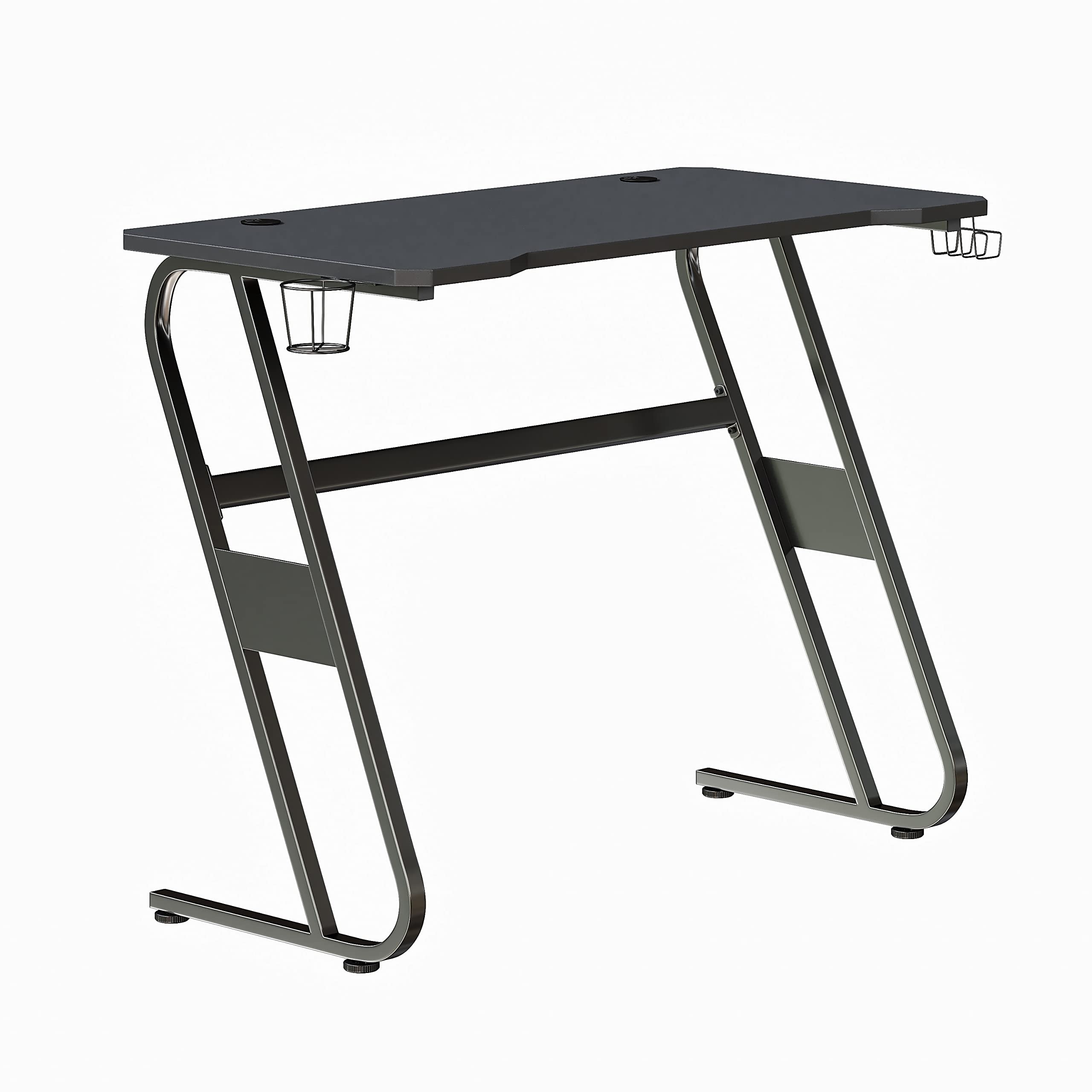 Flash Furniture Fisher Gaming Desk - Black Ergonomic Computer Desk - 51.5 Gamers Table with Cup Holder and Headphone Hook