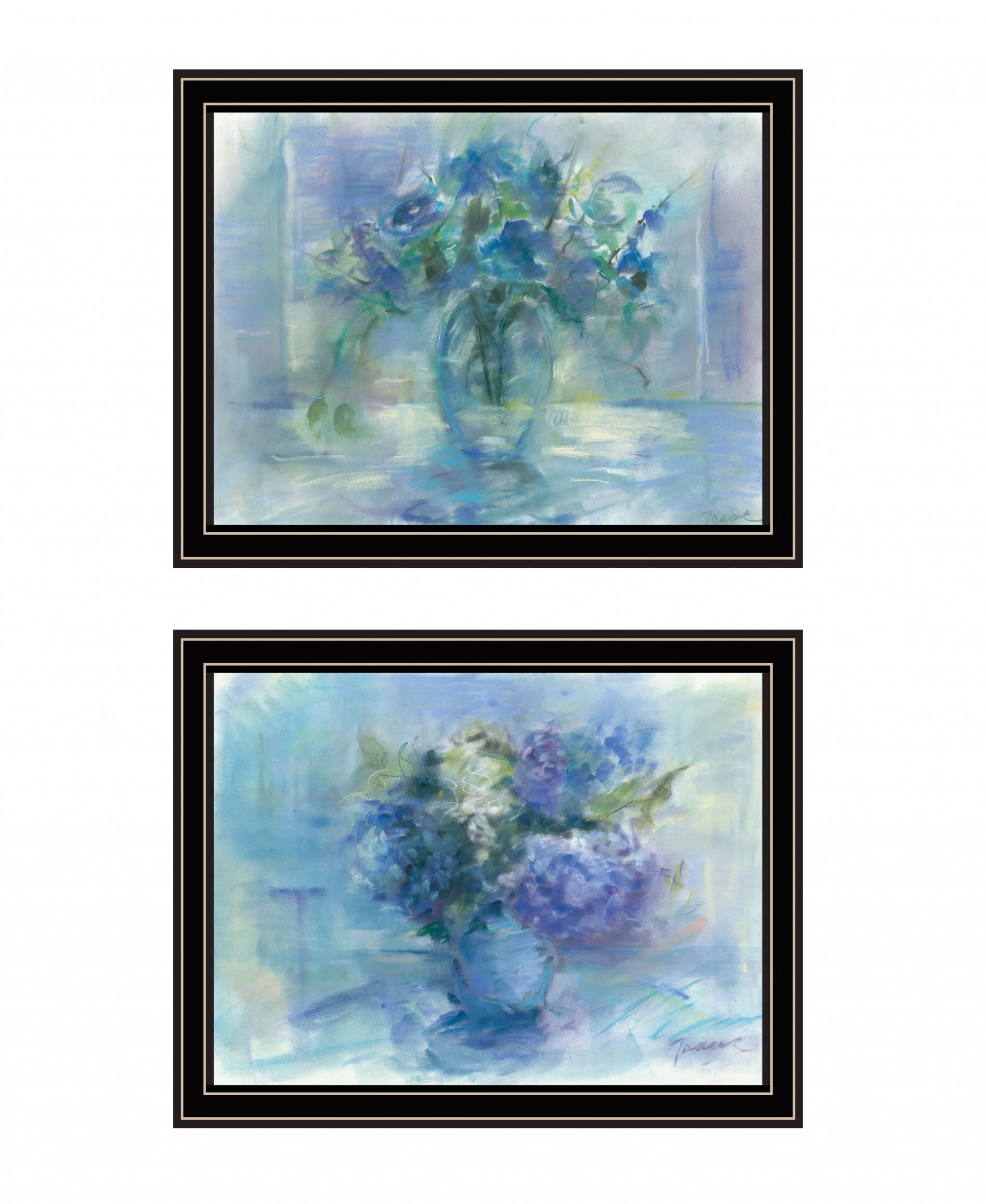 Set Of Two Susies Bouquet 1 Black Framed Print Wall Art