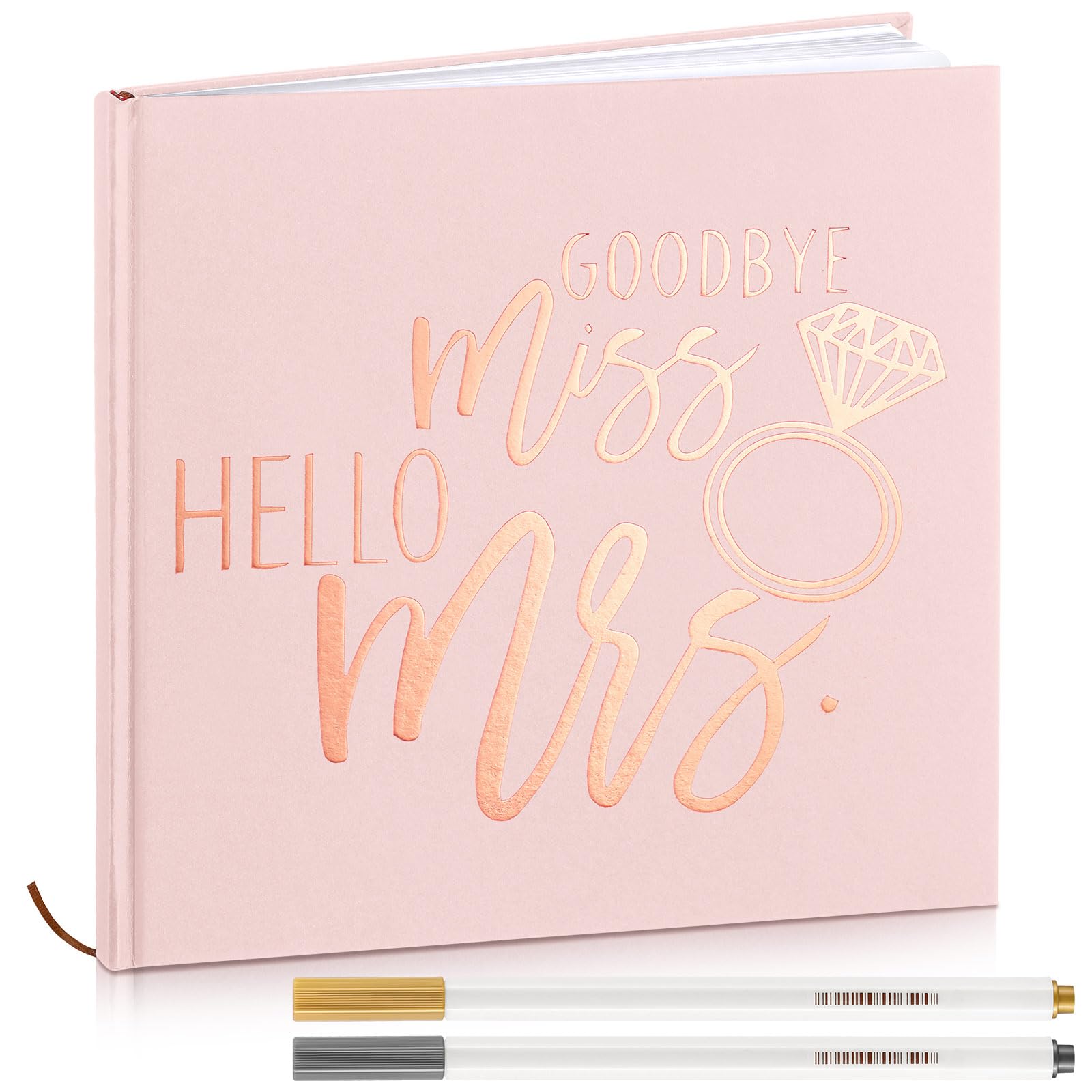 Fullhawl Bridal Shower Guest Book Bachelorette Party Scrapbook Letters to the Bride Scrapbook with 2 Pens 8.7 Wedding Guestbook 