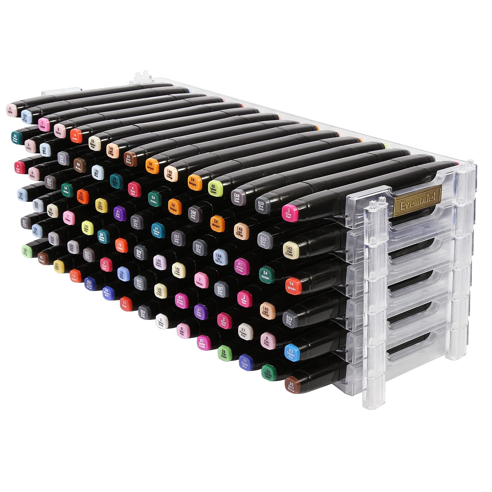Evemodel Universal 6 Layers Tray Universal Marker Storage Rack, Penholder Display For 90 Pens Sn01 Pencil Organizer Holder For D