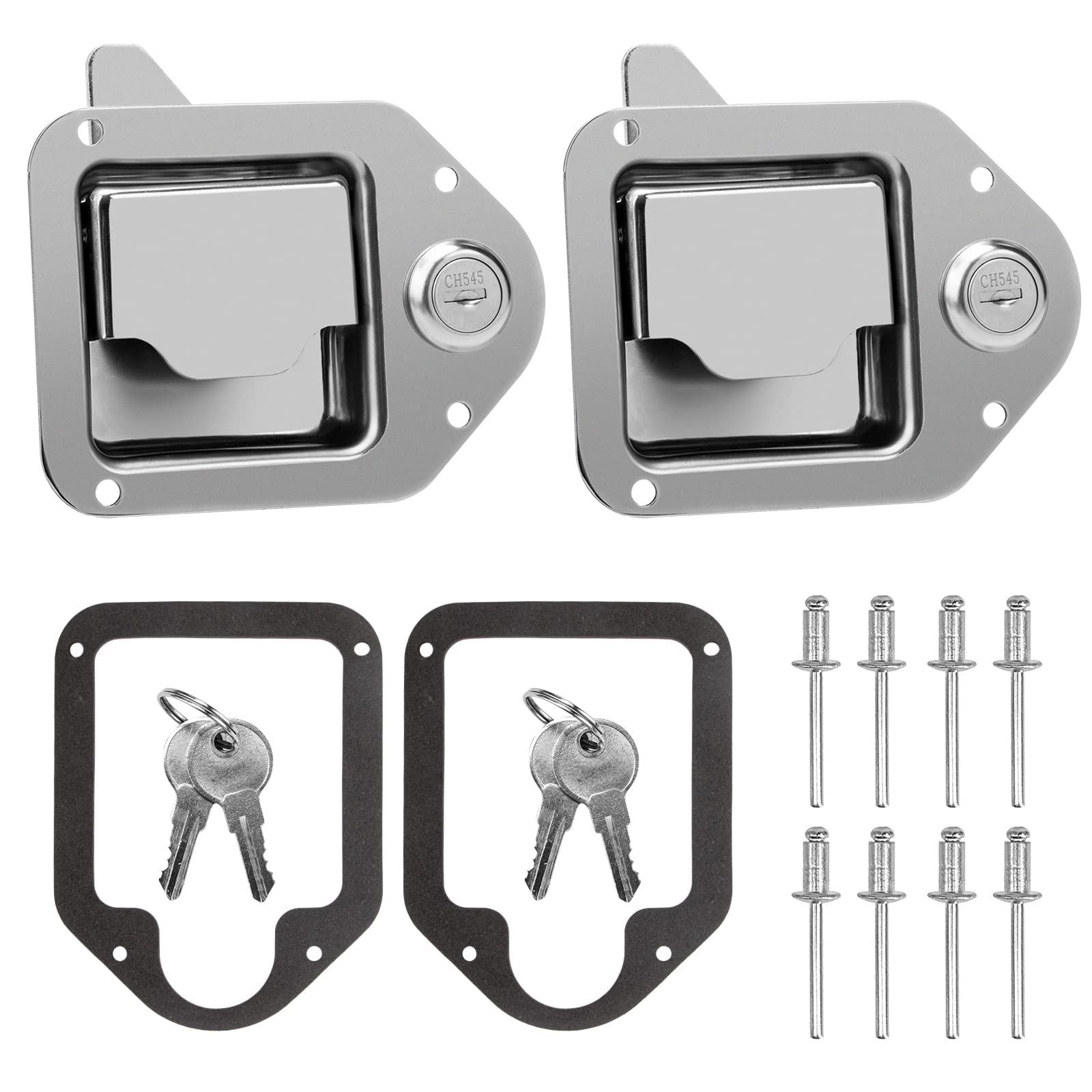 Baumfeuer 1 Count Truck Tool Box Latch Replacement Stainless Steel Toolbox Paddle Lock Replacement Handle With Keys For Truck, R
