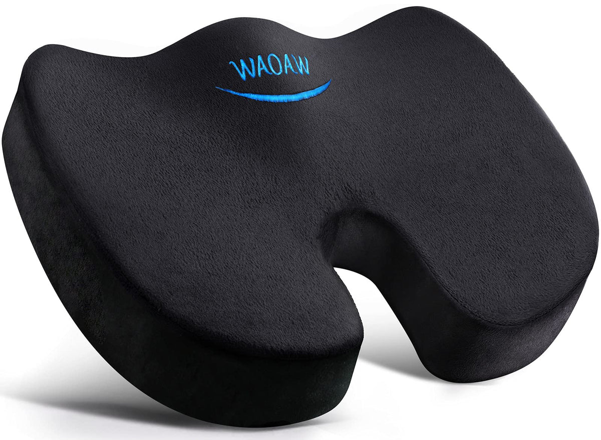 WAOAW Seat Cushion, Office Chair Cushions Butt Pillow for Car Long Sitting, Memory Foam Chair Pad for Back, Coccyx, Tailbone Pai