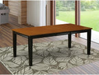 East West Furniture QUT-BLK-T Quincy Dining Room Table - a Rectangle kitchen Table Top with Butterfly Leaf, 40x78 Inch, Black & Cherry