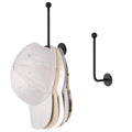 Dahey Hat Organizer for Baseball Caps, 2 Pcs Hat Rack Wall Mount 5 Inches Space Saving L Shaped Hat Holder Organizer Modern Meta