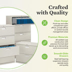 Hon 694Ls Four-Drawer Lateral File, 42 X 18 X 52.5, Steel, Lateral File Cabinet, With Lock, Charcoal