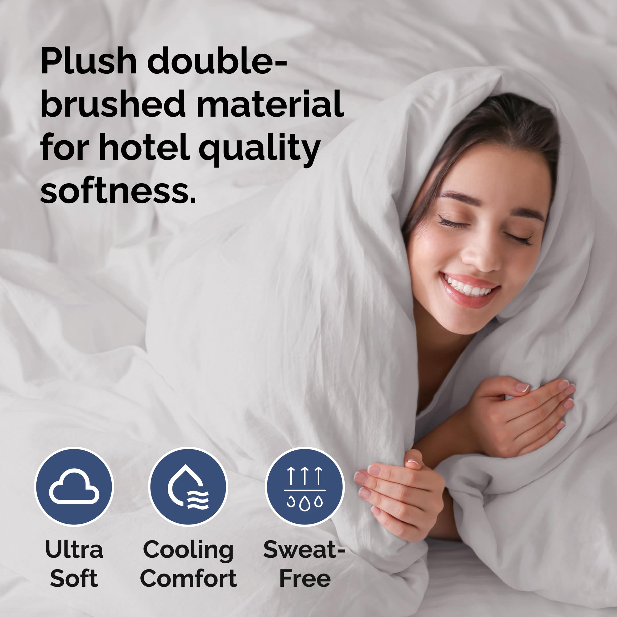 Duvet Cover Queen Size Set - Extra Soft Queen Size Duvet Cover 90 X 90 With 2 Pillow Shams - Hotel Luxury Easy Care And Fade Free W/ Zipper Closures & Ties - Comfy Breathable Bedding Set (French Grey)