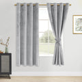 DWCN Velvet Curtains Silver Grey 63 inches Long- Room Darkening Light Blocking Window Drapes for Nursery Bedroom, Living Room, T