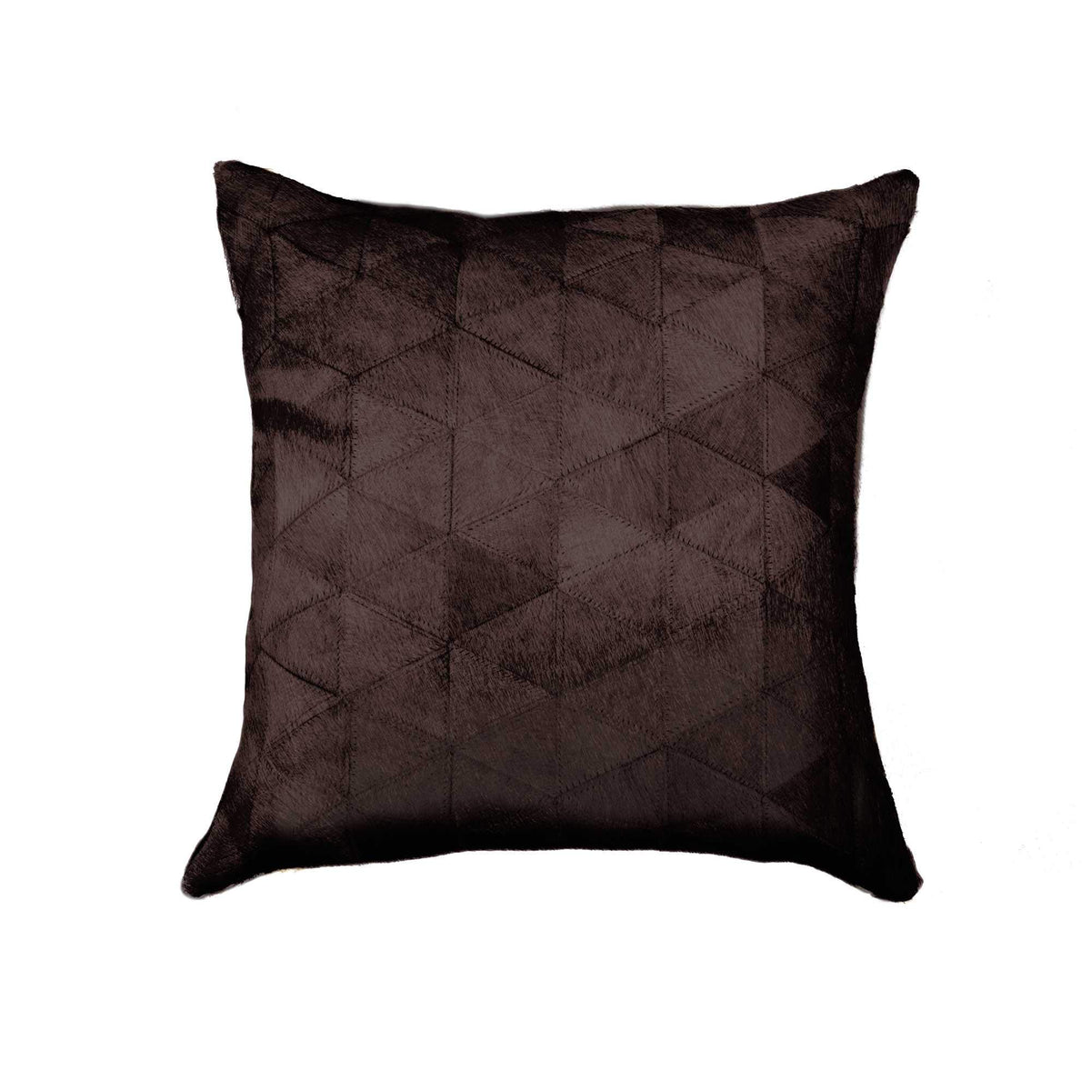 HomeRoots Decor 18-inch x 18-inch x 5-inch Contemporary Chocolate Mosaic Kobe Cowhide - Pillow