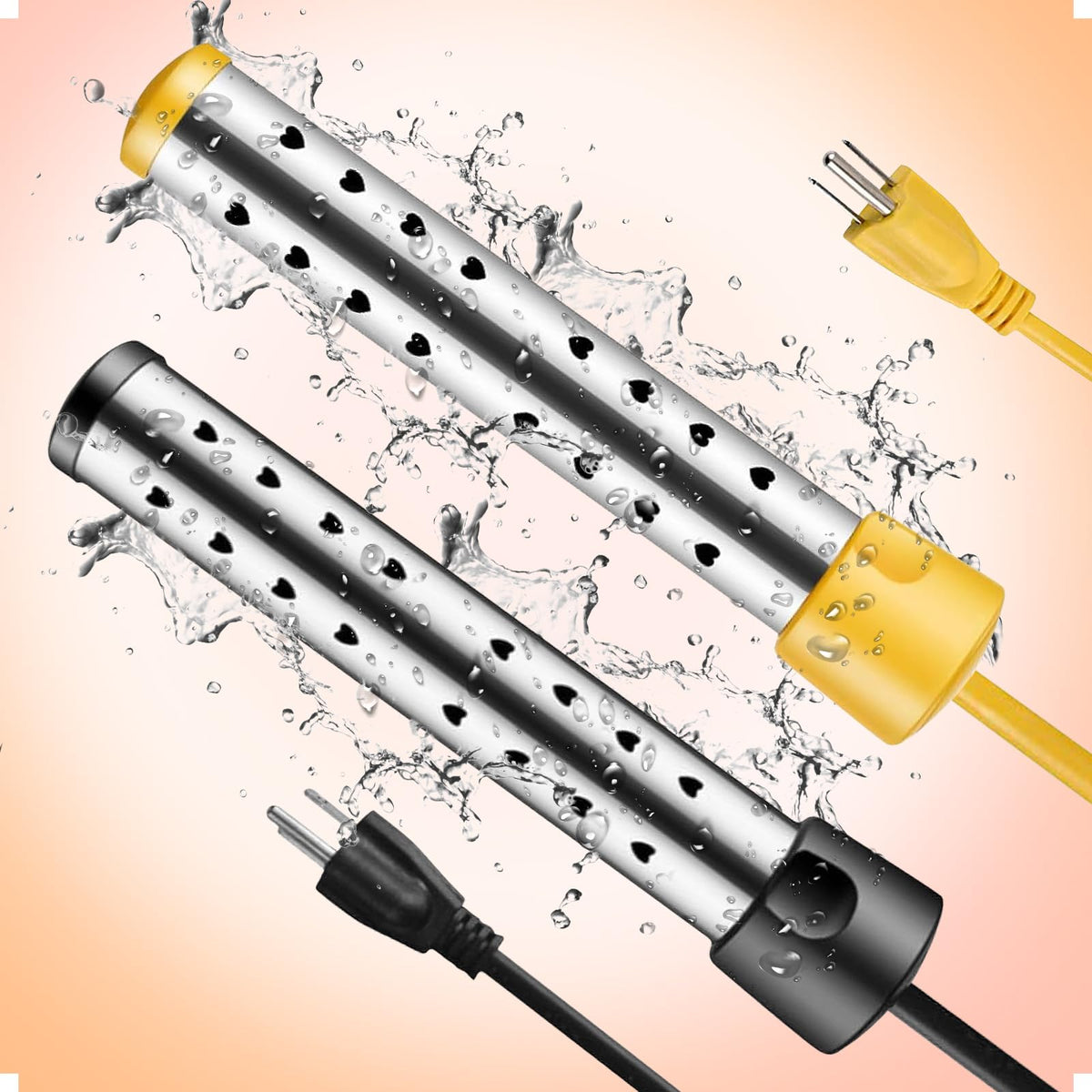 Unuast Pool Heater For Above Ground Pool 2Pcs, Quick-Heating 304 Stainless Steel Immersion Water Heater, Bucket Hot Tub Pool Hea
