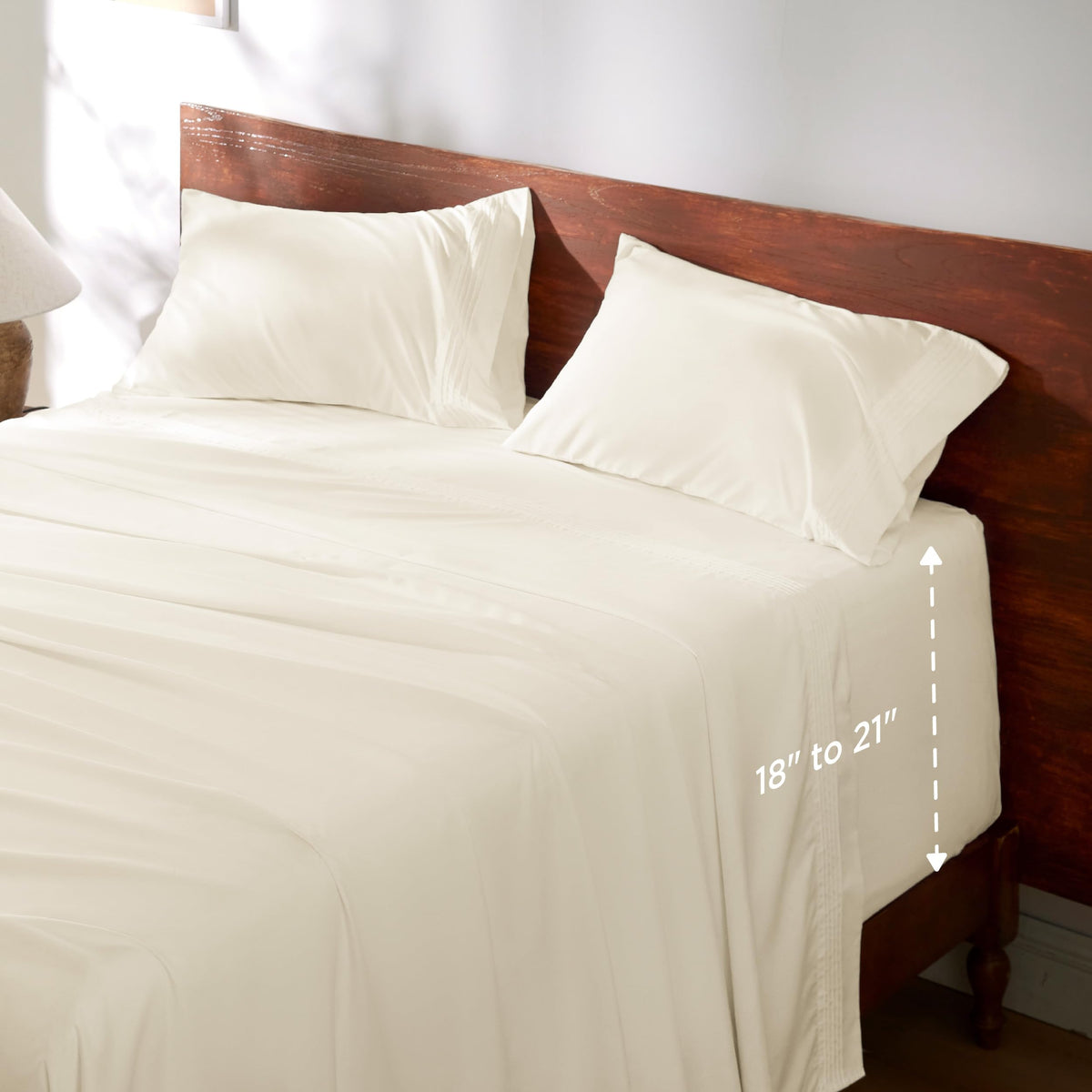 Bedsure Deep Pocket Queen Sheets Set - Fits Mattresses Up To 21' Thick, 4 Piece Air Mattress Sheets With Deep Pocket, Moisture