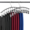 ORVAKIA 2Pack Legging Hangers, SpaceSaving Closet Organizer with 20 Stainless Steel Clips Total, Holds 20 Leggings, Yoga Pants