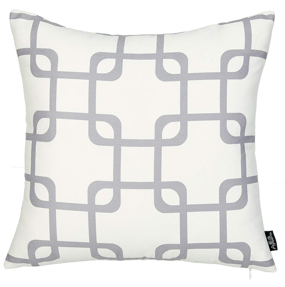 Pillows HomeRoots Multi Polyester 18'x18' Grey Geometric Squares Decorative Throw Cover