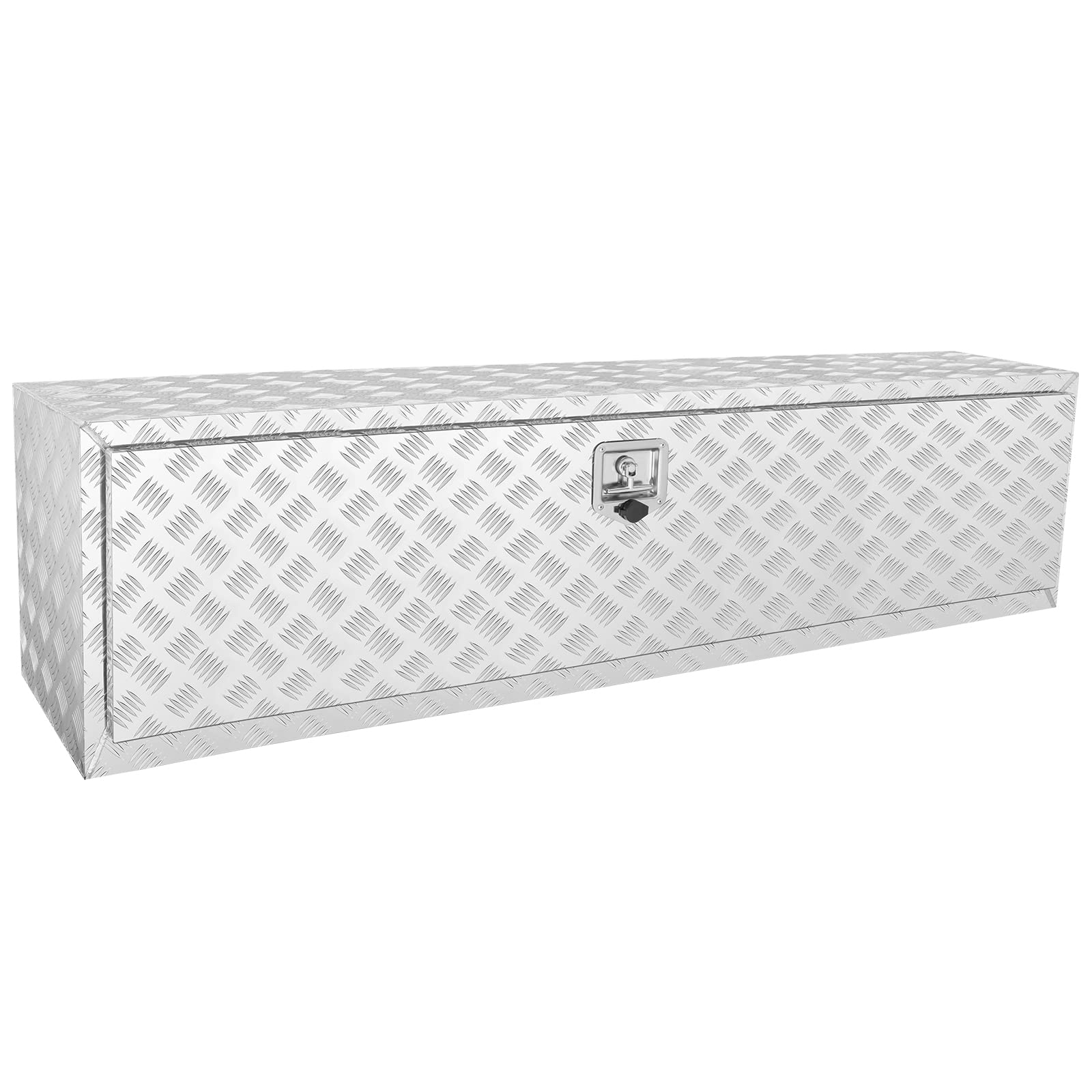 VEVOR Underbody Truck Box, 60''  17''  18'' Pickup Storage Box, Heavy Duty Aluminum Diamond Plate Tool Box with Lock and Keys, W