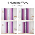 Homeideas Purple Ombre Blackout Curtains, 52 X 96 Inch Length Gradient Color Room Darkening Curtains With Grommet Thermal Insulated Window Curtains & Drapes For Living Room, Bedroom, 2 Panels