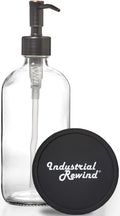 Clear Glass Soap Dispenser with Oil Rubbed Bronze Metal Pump - Includes Non Slip Bottom and Counter top Protector. Clear 16oz Gl