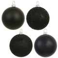 Vickerman 4Finish Assorted Plastic Ornament Set & Shatterproof Christmas Ball Ornaments With Drilled Cap, Assorted 4 Per Bag, 6
