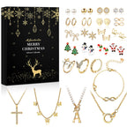 MJartoria Advent Calendar 2024 for Women- Trendy Gold Jewelry 24 Days Christmas Countdown Advent Calendar Gold Necklaces Bracele