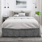 Nestl Grey Bed Skirt Cal King Size, Pinch Pleat Cal King Bed Skirt, 14' Inch Drop Cal King Bedskirt, Hotel Quality Grey Bed Skirts, Microfiber Bedskirt For Cal King Bed, Grey Cal King Bed Skirt