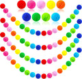 INCHEON PARTY 4 Pack 26.3 Feet Colorful Pom Pom Garland Decorations, 30 Balls Rainbow Felt Ball Garland Rainbow Garland Hanging