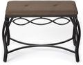 Mango SteamMocha Brown Shoe Bench - Vanity Seat for Makeup Room, Dressing Stool, Entryway Bench - Powder Coated, Upholstered, Sp