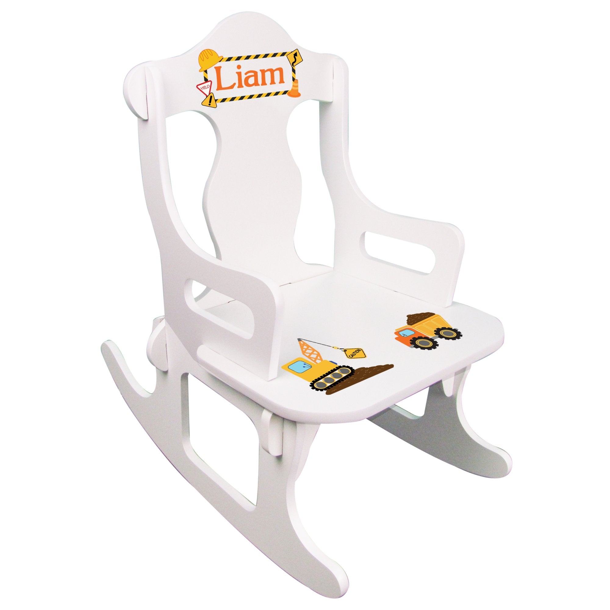 My Bambino Personalized Boys Rocking Chair Puzzle Rocker (Contruction)