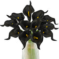 Letjolt Artificial Calla Lily Black Flowers for Wedding Bouquet Klein Blue Flower 12Pcs Home Decoration Faux Calla Lilies Flower