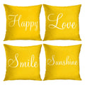 Britimes Yellow Set Of 4 Throw Pillow Covers Furry Home Decor Pillow Cases Decorative 18X18 Inches Outdoor Cushion Couch Sofa Co