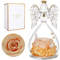 Miofula Angel Rose Birthday Gifts For Women, Preserved Flower Rose In Glass Angel Figurines, Mothers Day Gifts For Mom From Daug