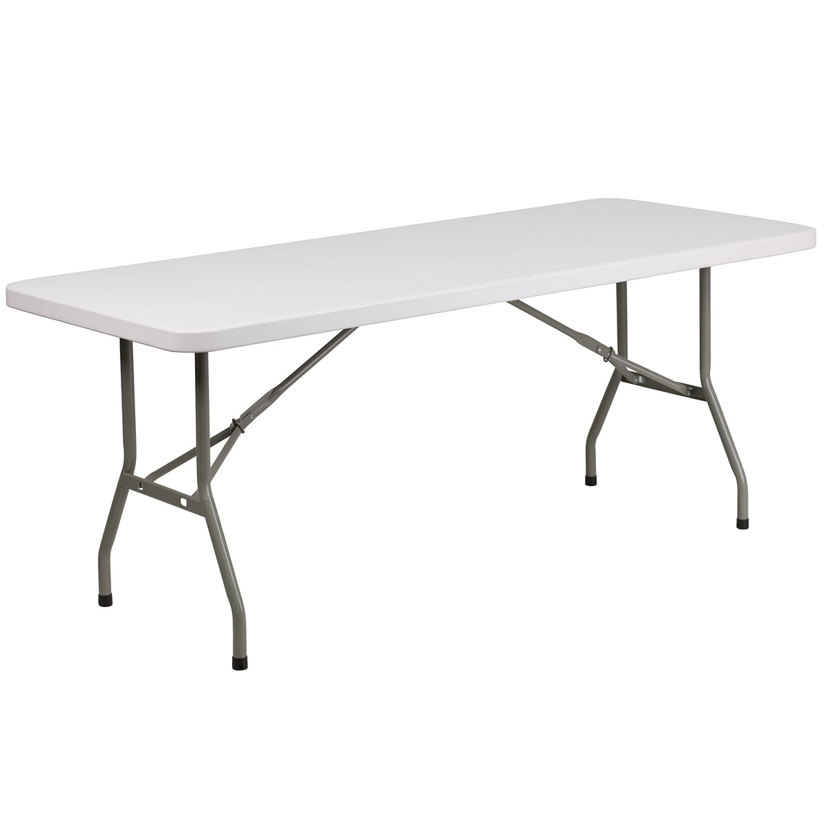 Flash Furniture Elon 6' Rectangular All-Occasion Plastic Folding Event Table, Foldable Portable Banquet Table For Indoor/Outdoor Events, White