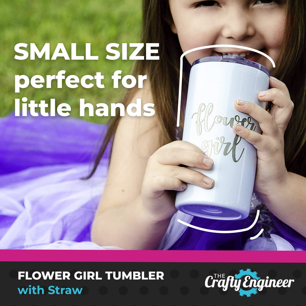 The Crafty Engineer Charming Flower Girl Tumbler With Straw - Flower Girl Proposal Gifts For Wedding Day - Double-Walled Stainle
