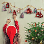 Naler Advent Calendar 2024, 24 Pieces Hanging Burlap Bags Candy Gift Bags Drawstring Pouch Burlap Sacks For Diy Christmas Countd