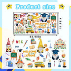Alibbon Welcome Back To School Wall Stickers For Classroom, Gnome Stickers For Kids, First Day Of School Stickers For Children,