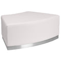 Flash Furniture Hercules Alon Series White Leathersoft Convex Chair Without Back With Brushed Stainless Steel Base