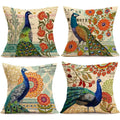 Ulove Love Yourself 4Pack Peacock Throw Pillow Covers Only Decorative Square Pillowcases Cotton Linen Cushion Cover 18 X 18 Inch