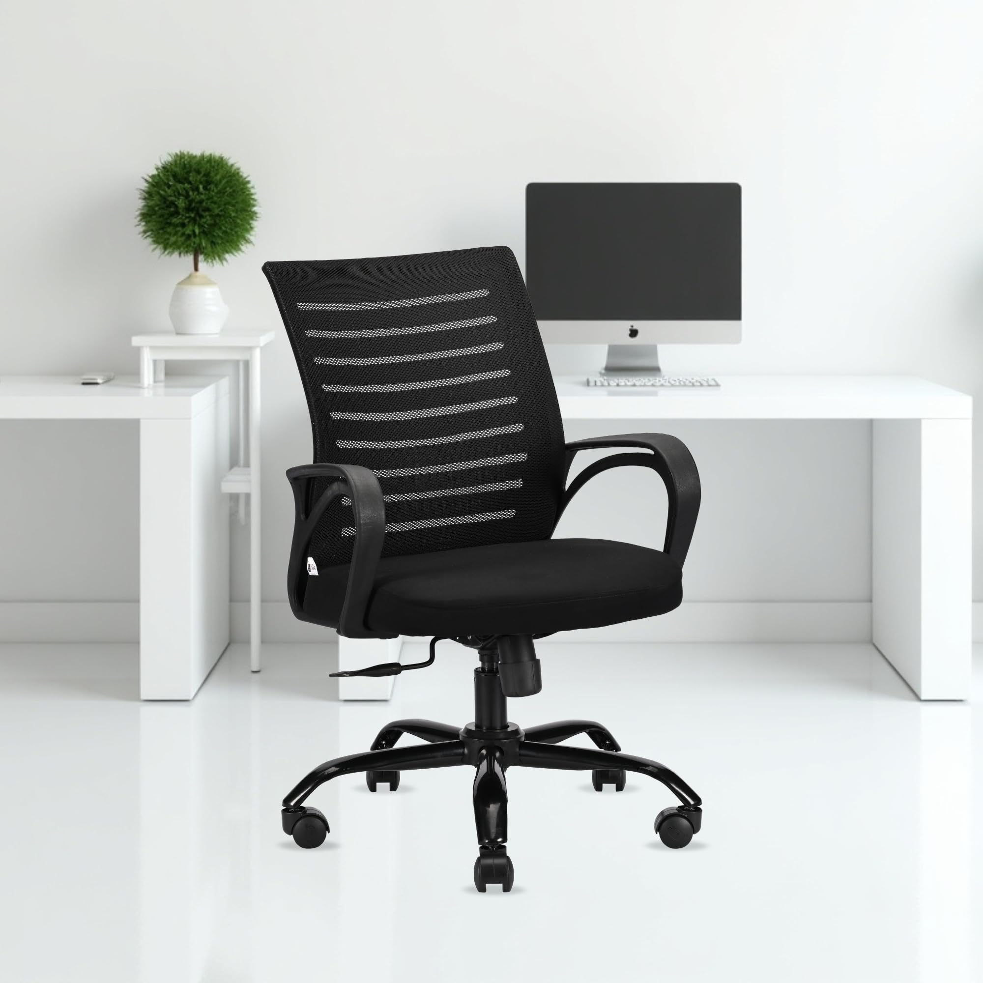Iafa Furniture Diego MidBack Mesh Office Chair | 3 Year Warranty | Ergonomic Study | Computer Chair With Revolving Base | Tilti