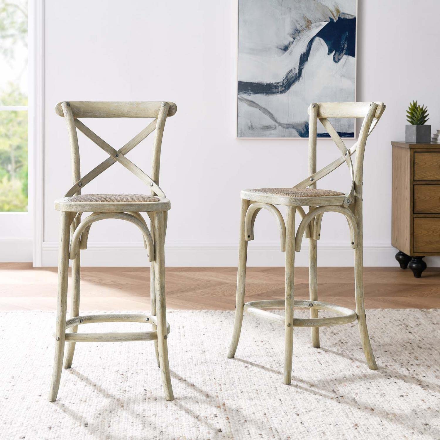 Modway Gear Counter Stool, 19 X 17.5 X 39.5, Gray