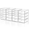 Makeup Drawer Storage Organizer With 20 Drawers, 4 Set Acrylic Office Desk Organization And Storage, Dustproof Drawer Organizer