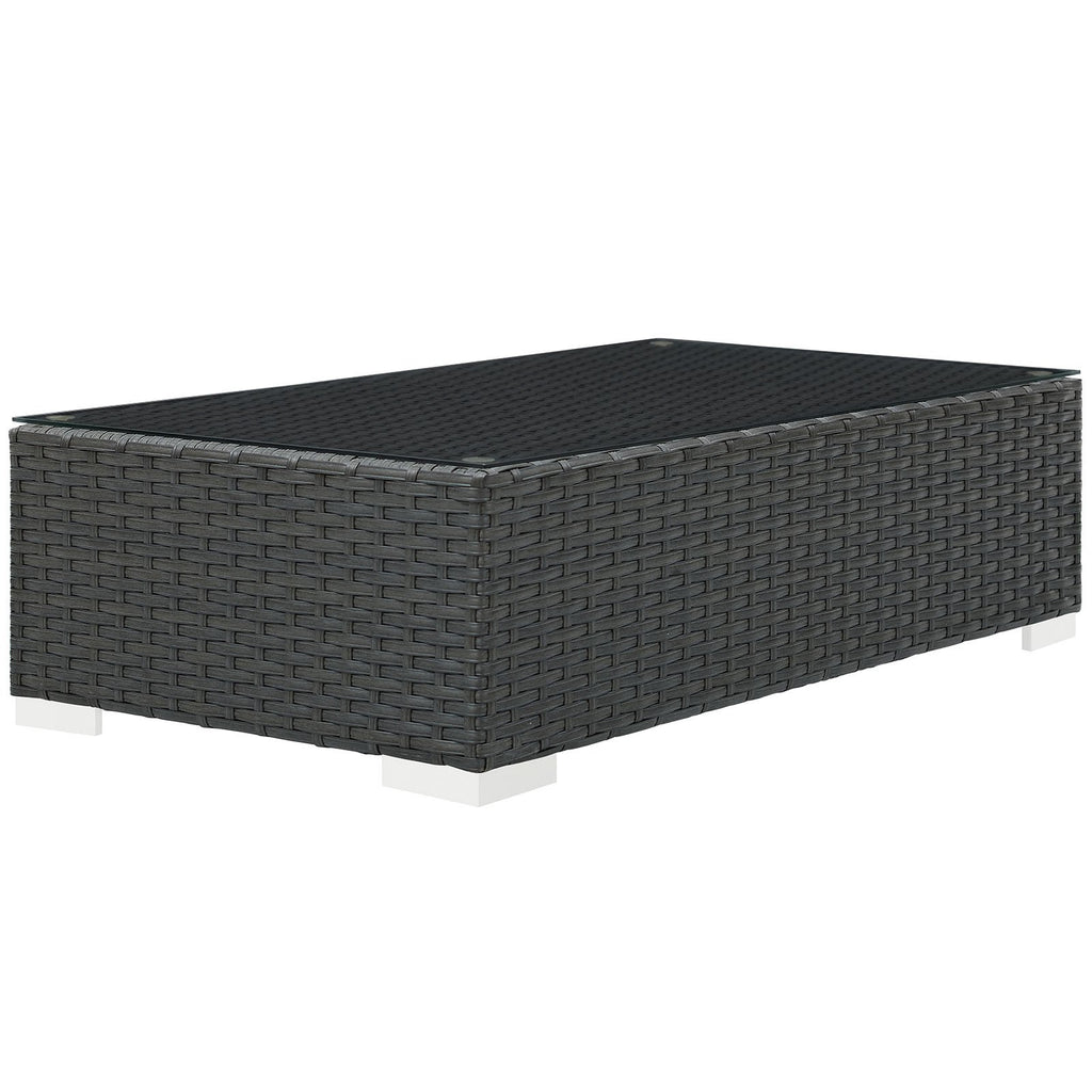 Modway Sojourn Coffee Table - Chocolate Rattan Outdoor Patio Furniture, Model EEI-1852-CHC