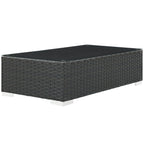 Modway Sojourn Coffee Table - Chocolate Rattan Outdoor Patio Furniture, Model EEI-1852-CHC