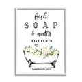 Stupell Industries Fresh Soap And Water Bath Tub Bathroom Design Framed Giclee Art Design by Lettered and Lined