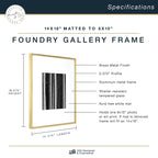 Mcs Master & Co. Foundry Metal Gallery Wall Frame, Brass, 14 X 18 In Matted To 8 X 10 In