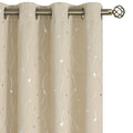 Bgment Room Darkening Curtains 45 Inches Long, Grommet Thermal Insulated Blackout Curtains With Wave Line And Dots Printed For Bedroom, 2 Panels, Each 52 X 45 Inch, Beige