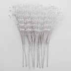 Shaoqinlin 50Pcs 4Mm Pearls String Beaded Bouquet Spray Sticks For Bridal Beaded Wedding Party Table Decorations(White)