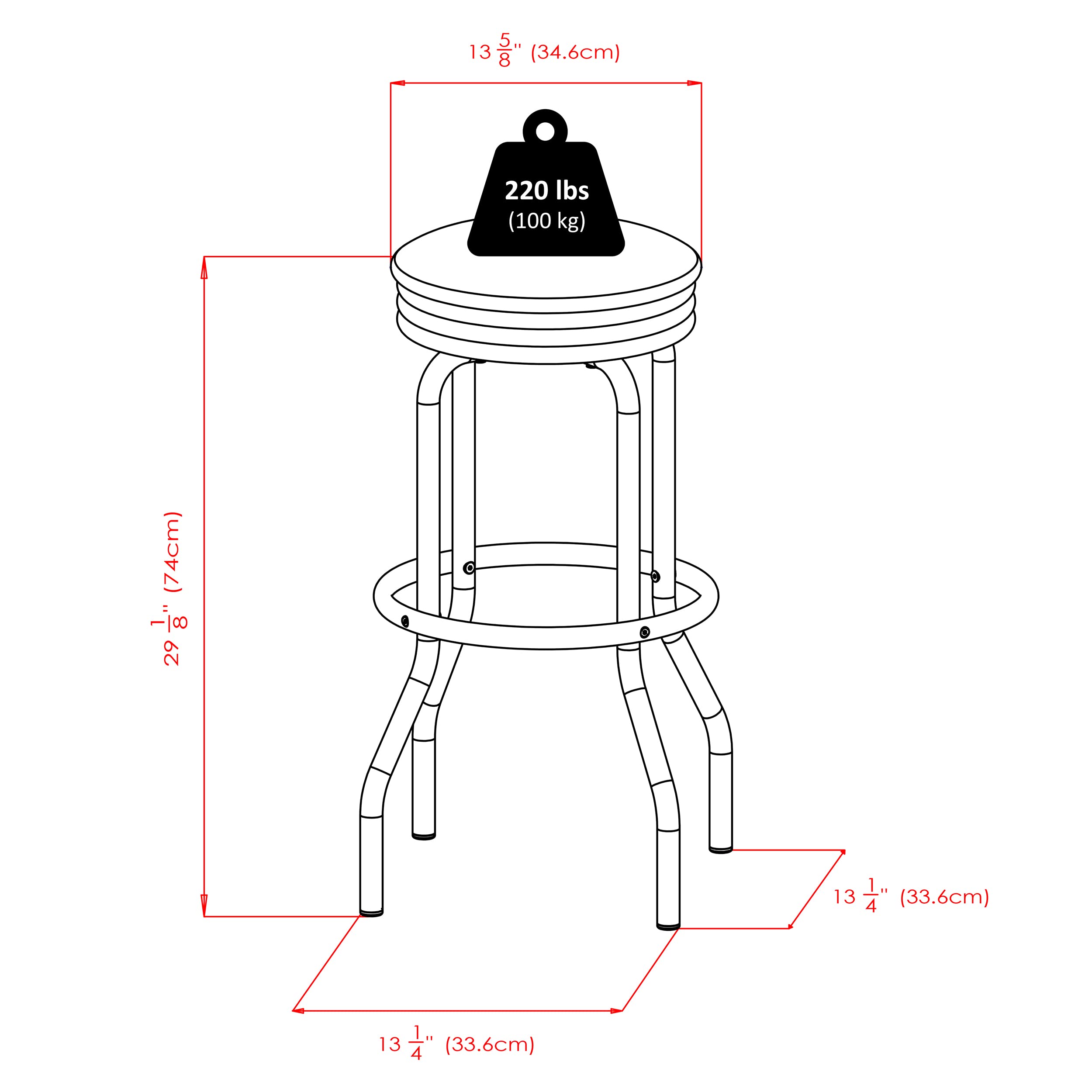 Winsome Wood Summit Stool, Black