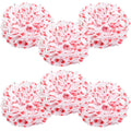 WYZworks Set of 6 - RED Polka DOT 16 - (6 Pack) Tissue Pom Poms Flower Party Decorations for Weddings, Birthday, Halloween, Brid