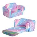 MeMoreCool Kids Couch Fold Out, Flip Out Sofa Chair with Blanket, Foldable Toddler Couch for Girls Boys, Children Convertible So