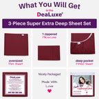 Dealuxe 21'' Sheet Set - Twin 3 Piece Set - Burgundy (Pomegranate)