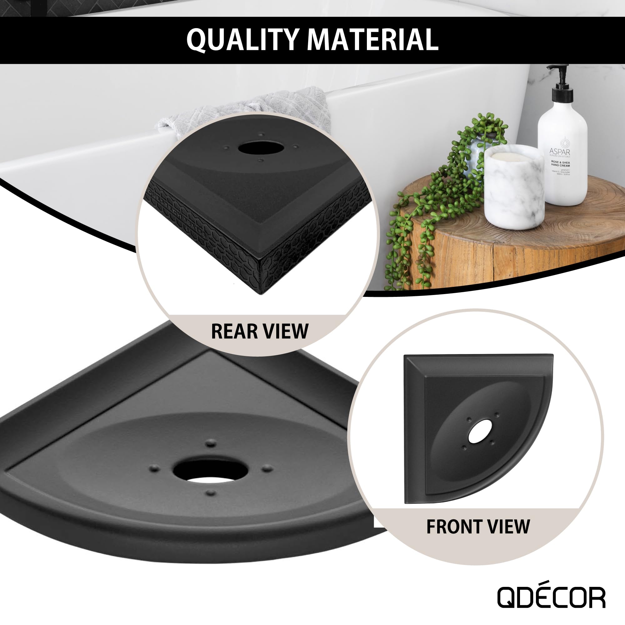 Questech Decor Shower Soap Dish, Retrofit Corner Shower Shelf For Tiled Walls, Bathroom Shower Corner Soap Holder, 5 Inch Corner